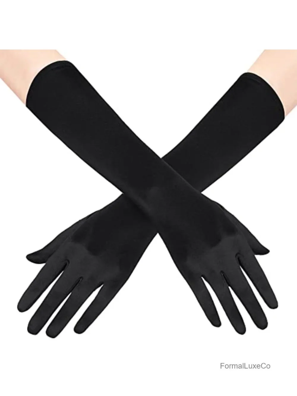 Long Satin Opera Gloves Women 1920s Flapper Party Vintage Costume Accessory